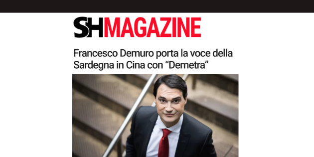 Francesco Demuro porta la voce della Sardegna in Cina con “Demetra”
